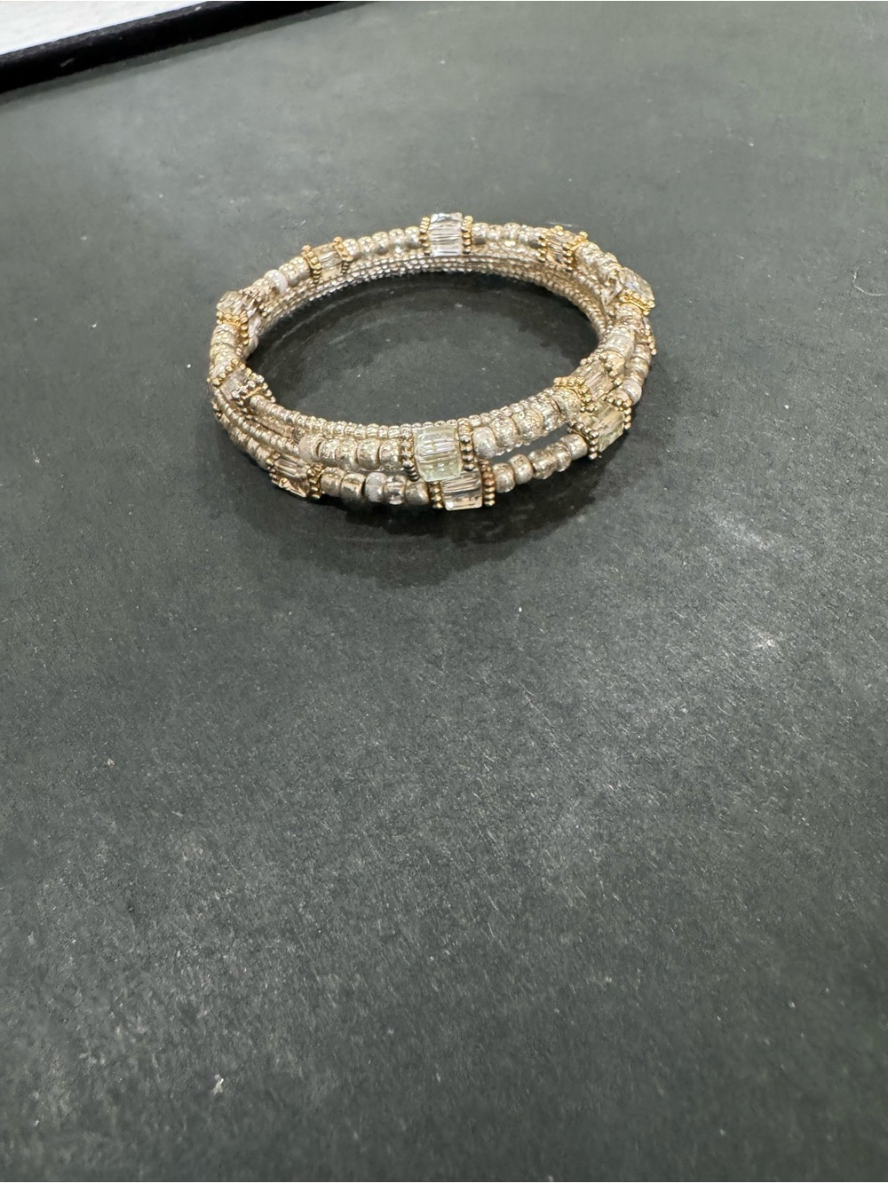 Gold and Silver Crystal Wrap Bracelet